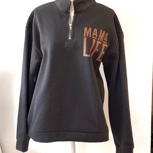 "MAMA Life" Dark Gray Pullover Sweats Size 2XL  Fleece Lined. Great Gift For Mom